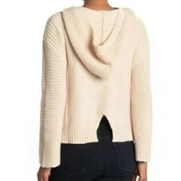 Abound Women's Cozy Ribbed Knit Hoodie In Beige Oatmeal Light Heather Small - Picture 2 of 4